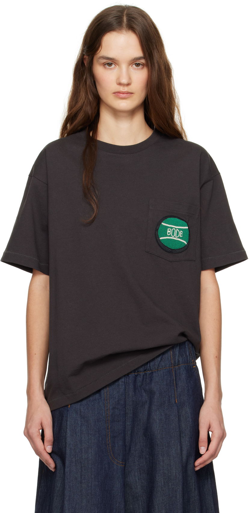 T-shirt Bode Bode Game Point Pocket Tee Grå | MRF24CS056