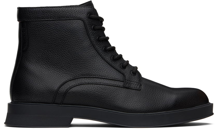 Sneakers och skor BOSS Hugo Grained Leather Boots Svart | 50552559