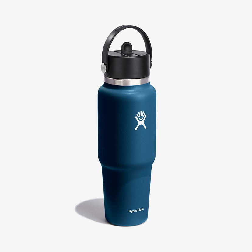 Dricksflaska Hydro Flask 1000 ml Wide Flex Straw Travel Bottle Indigo Turkos | WT32BFS464