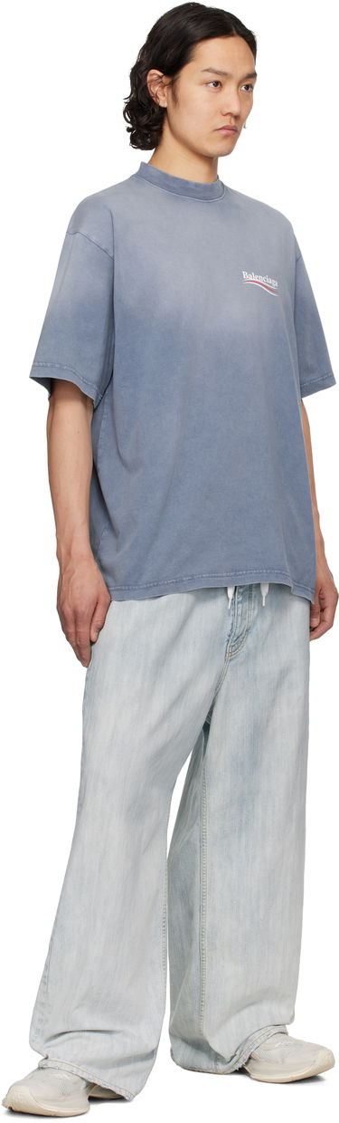 T-shirt Balenciaga Balenciaga Political Campaign Medium Fit T-Shirt Blå | 764235TIV52, 3