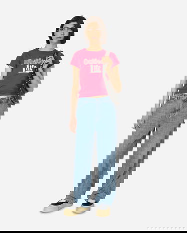 T-shirt Stockholm (Surfboard) Club Fitted Rhinestone T-Shirt Pink Röd | W1000099 1, 4