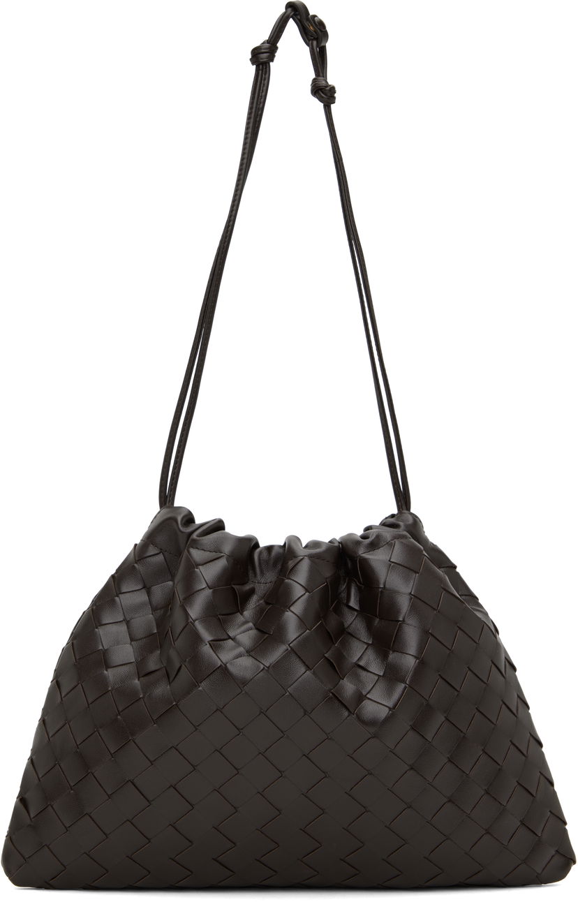 Handväska Bottega Veneta Medium Intrecciato Leather Dust Bag Brun | 796728 V3IV1