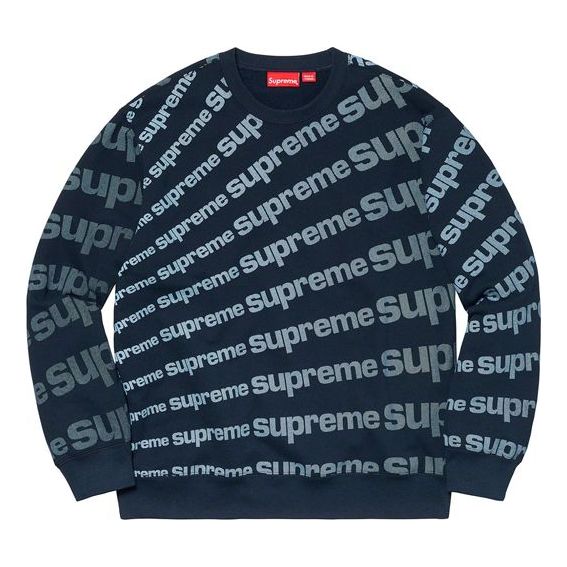 Sweater Supreme Radial Logo Crewneck Sweatshirt Mörkblå | SUP-SS20-099