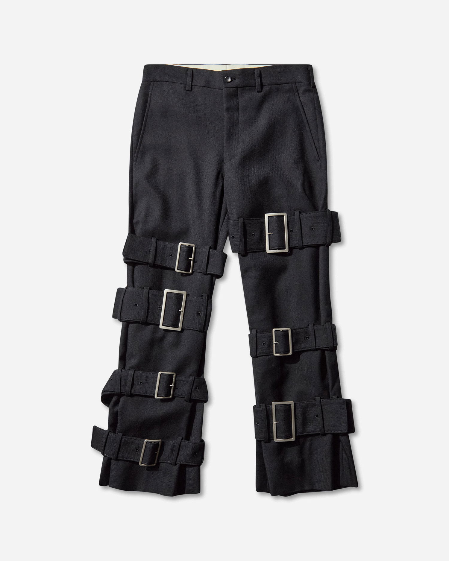 Byxor Comme des Garçons Multi-Buckle Trousers Svart | PP-P009-W25 1, 1