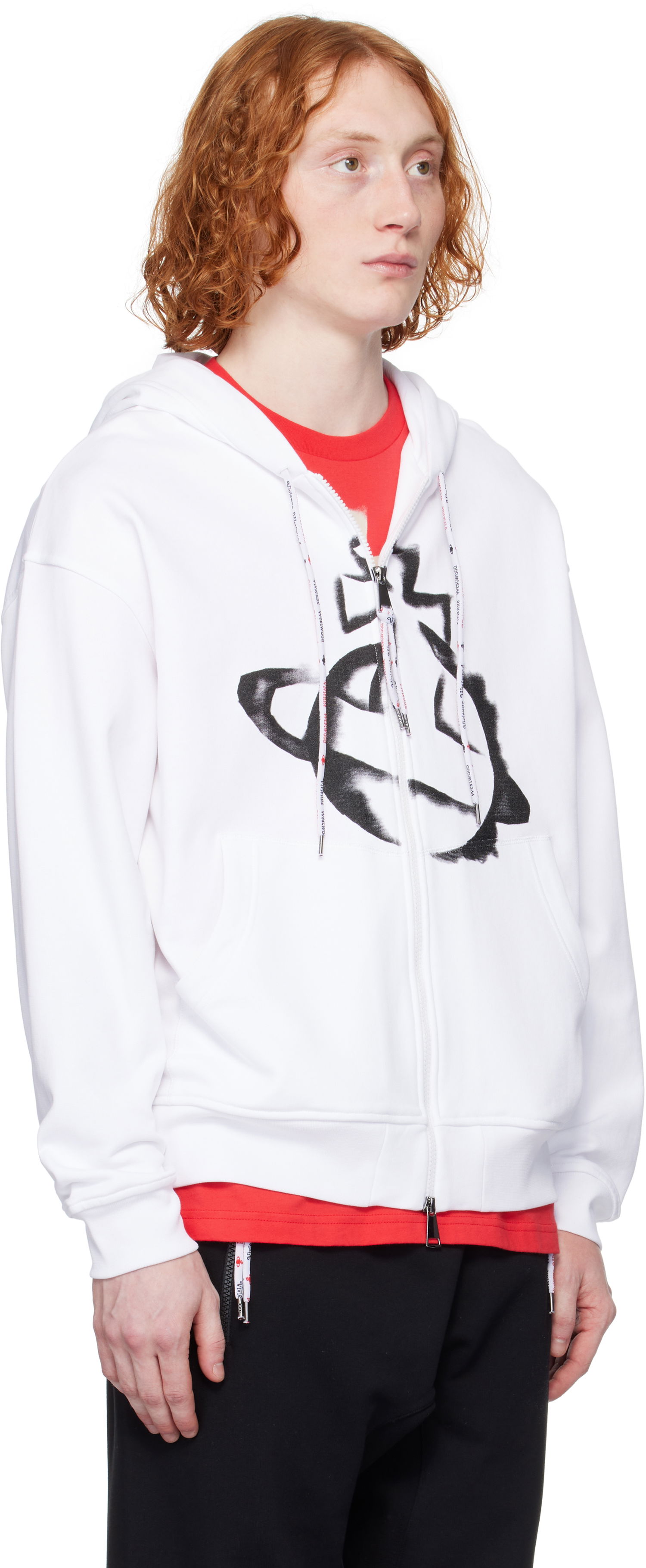 Sweatshirt Vivienne Westwood Vivienne Westwood Stencil Orb Zip Hoodie Vit | 2I01000I-J006O-, 1