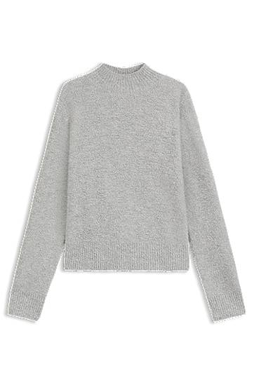 Sweater BOSS Mock-neck sweater in a wool blend with cashmere Grå | 50547907, 0