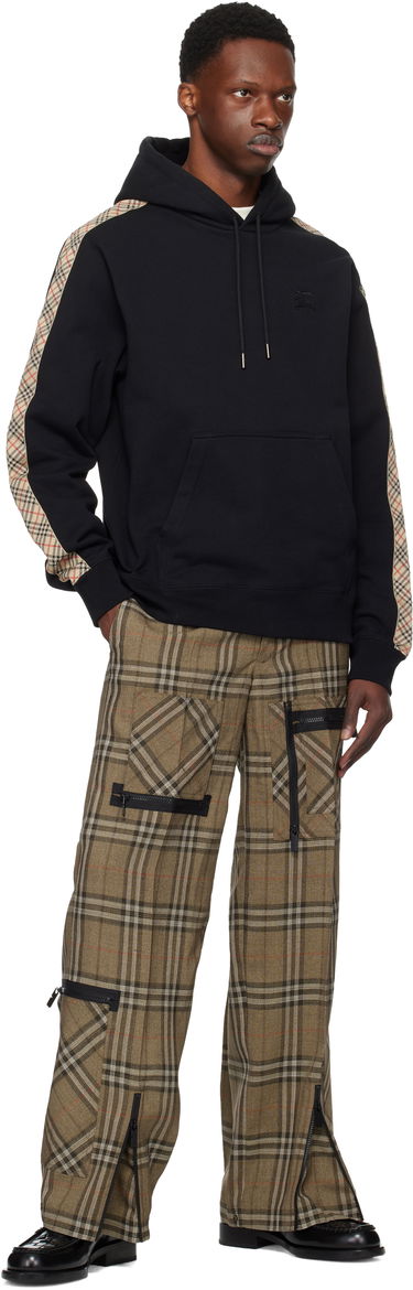 Sweatshirt Burberry Burberry Check Tape Hoodie Svart | 8110789, 3