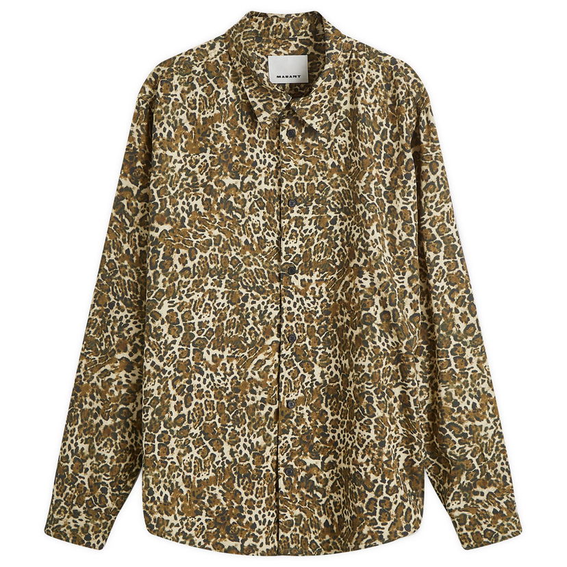 Skjorta ISABEL MARANT Long Sleeve Shirt Cybilio Print Brun | 24HCH0124HB-B4I03H-99LE