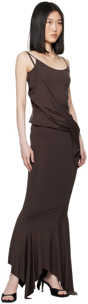 Klä The Attico Attico Layered Midi Dress Brun | 247WCM121 J045, 3