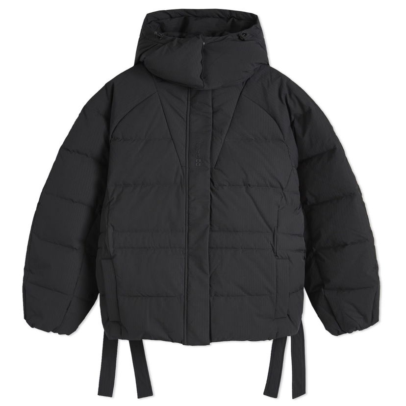 Pufferjacka GANNI Tech Seersucker Oversized Puffer Jacket Svart | F9496-BLACK