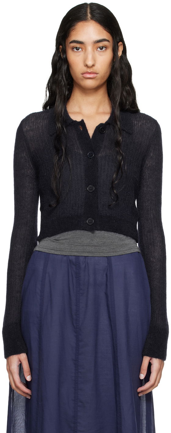 Sweater Cecilie Bahnsen Cecilie Bahnsen Jacqueline Cropped Cardigan Svart | 2.24KNI52004 JAQUELINE CARDIGAN