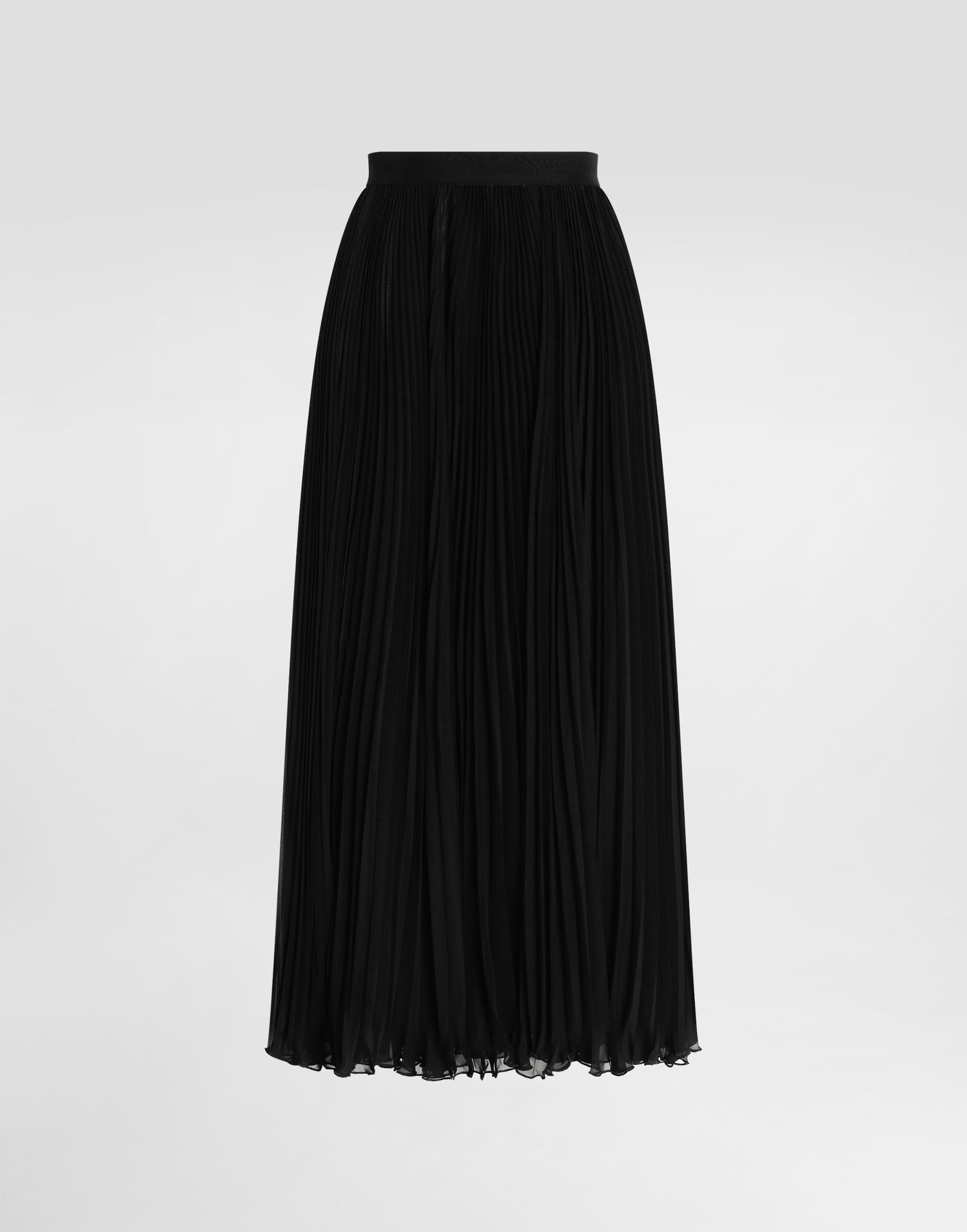 Kjol Dolce & Gabbana Dolce & Gabbana Long Pleated Chiffon Skirt Svart | F4BCITFUSNWN0000, 0