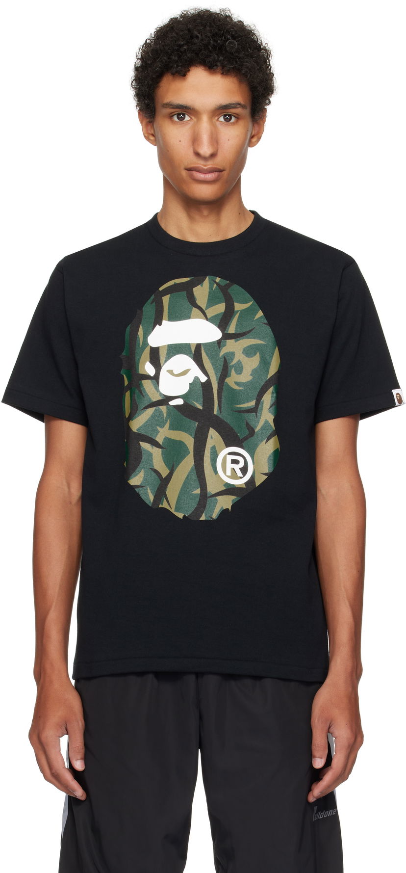 T-shirt BAPE Trial Camo Big Ape Head Tee Svart | 001TEL301034M