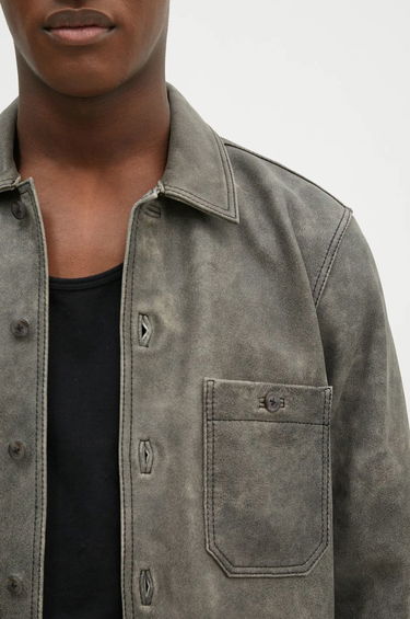 Skjorta Samsoe Samsoe Samsoe Samsoe Saruffo X C Leather Shirt Jacket Grå | M24400053, 3