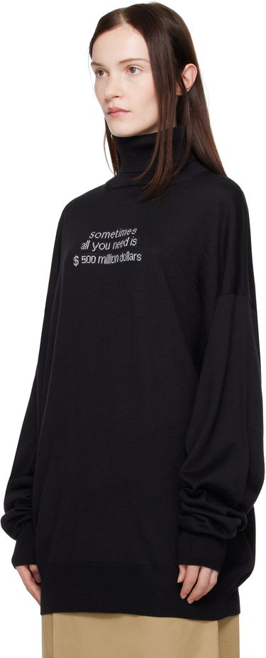 Sweater VETEMENTS VETEMENTS '500 Million Dollars' Turtleneck Sweater Svart | UA66KN180B, 3