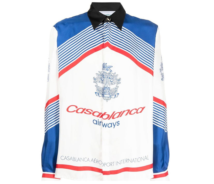 Skjorta Casablanca Airways Silk Long Sleeved Shirt Flerfärgad | MF22SH02104