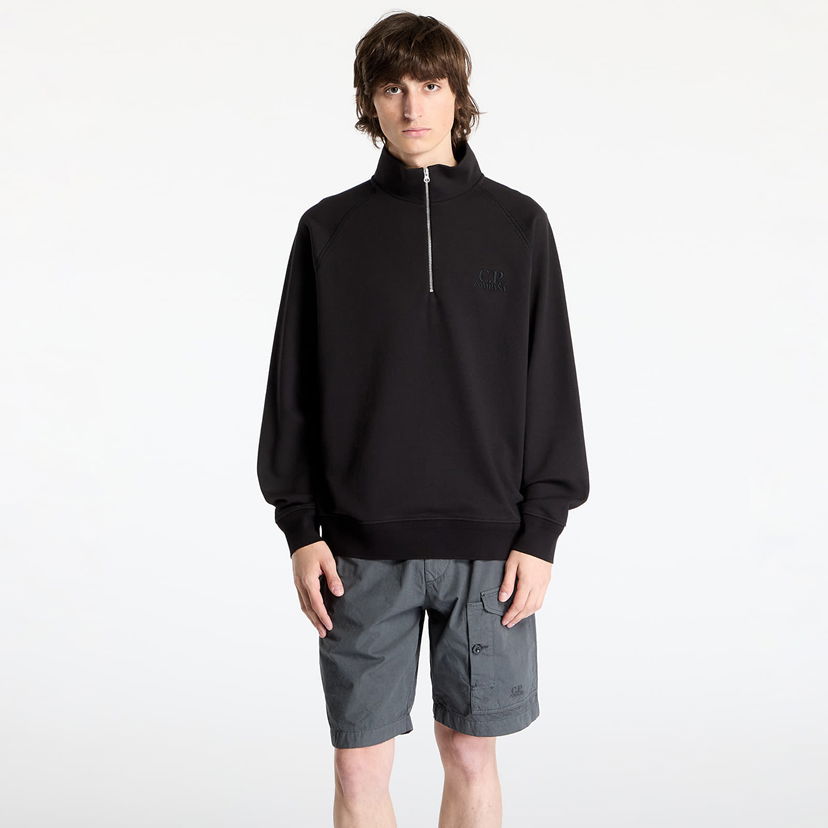 Sweatshirt C.P. Company C.P. Company Diagonal Raised Fleece Sweatshirt Svart | 18CMSS043A005086W-999
