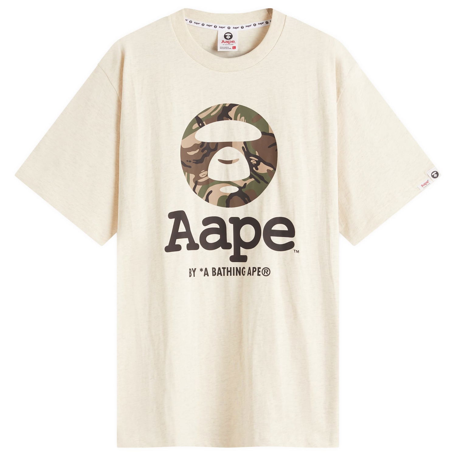 T-shirt AAPE by A Bathing Ape AAPE OG Moonface GRZ Camo T-Shirt, Size Large Beige | AAPTEM1640XA-BG2, 1