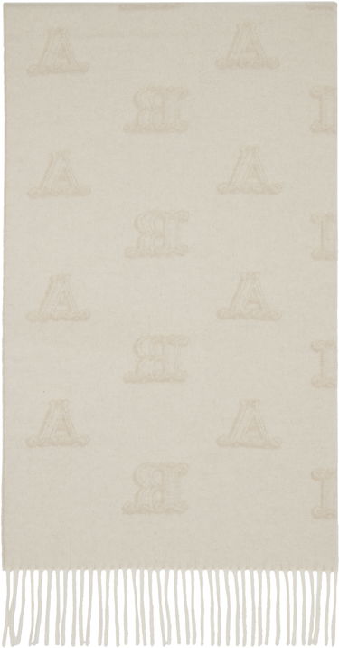 Halsduk Max Mara Wsklause Monogram Jacquard Fringed Scarf Beige | 2524546302600, 1