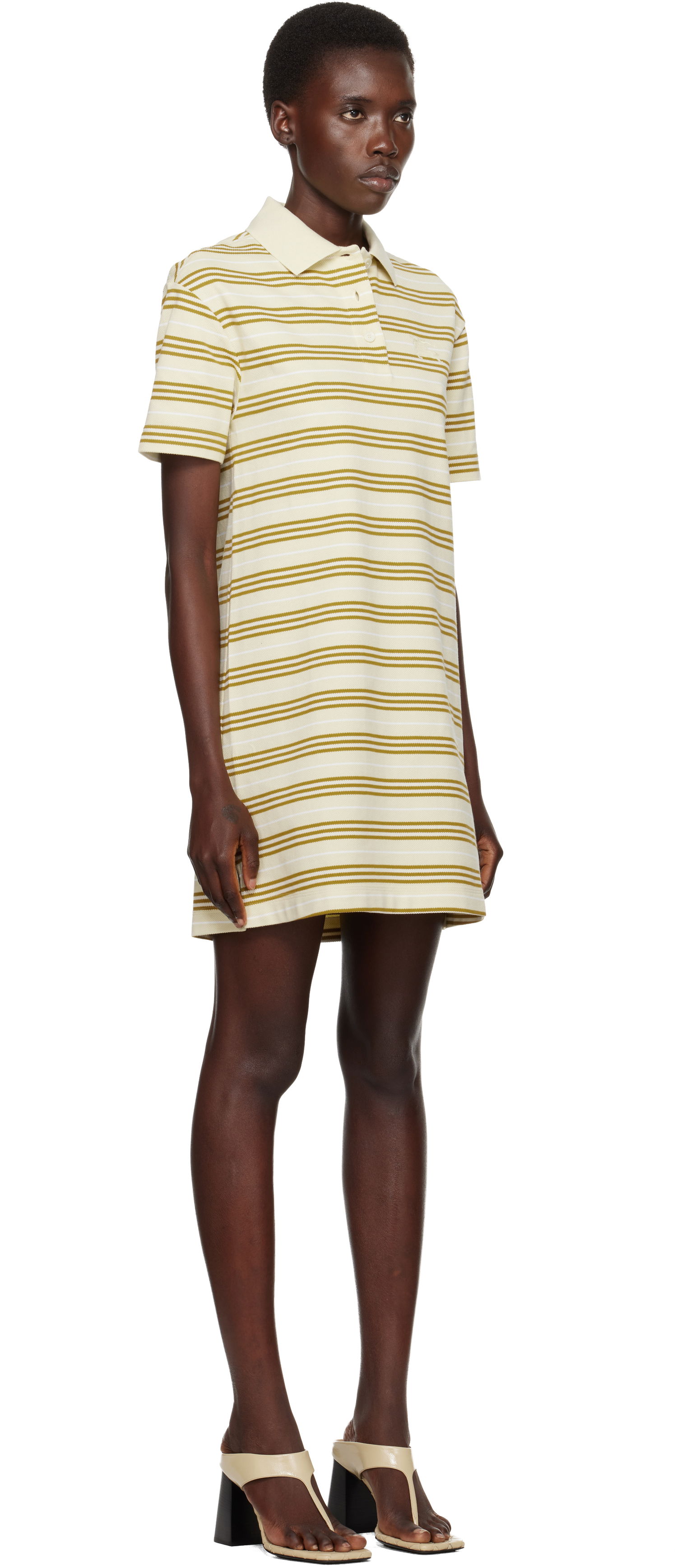 Klä Burberry Burberry Striped Cotton Polo Minidress Gul | 8106381, 1