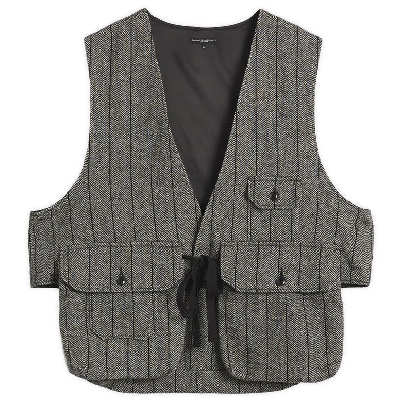 Väst Engineered Garments Herringbone Wool Fowl Vest, Size Small Grå | 25F1C002-OZ002