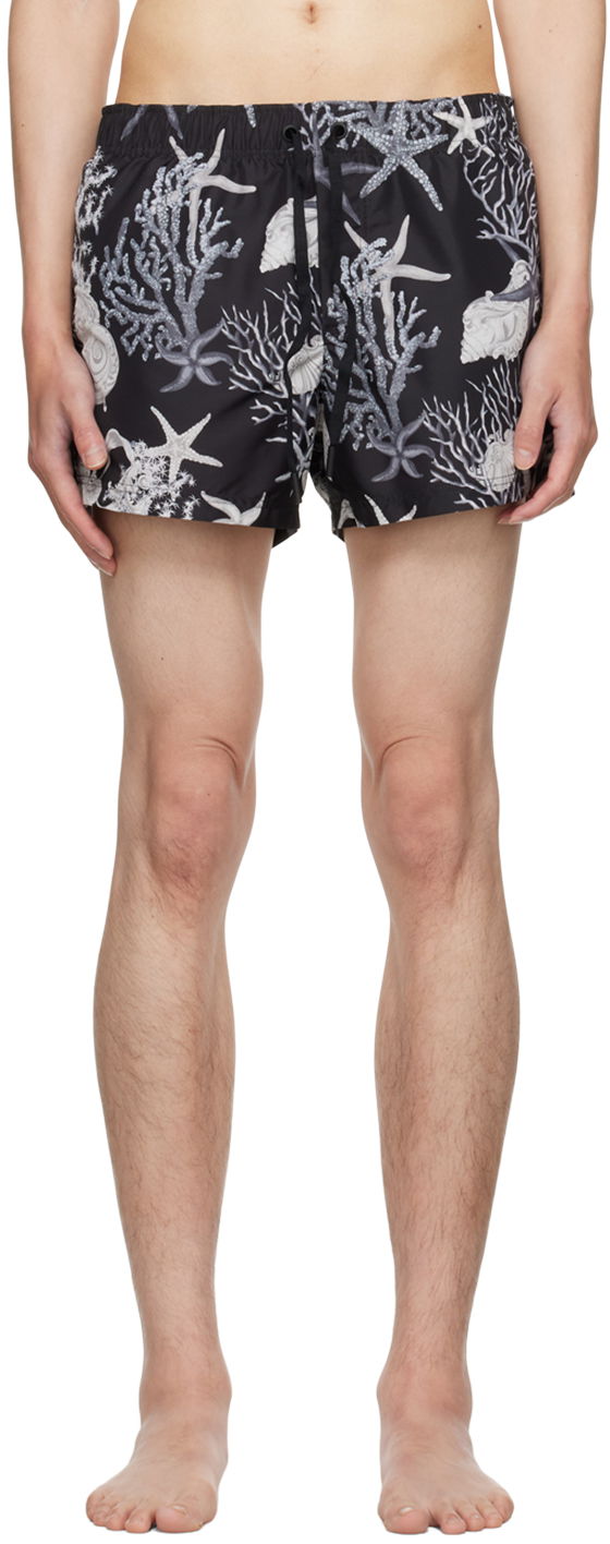 Badkläder Versace Versace Barocco Sea Print Swim Shorts Svart | 1016217_1A11347