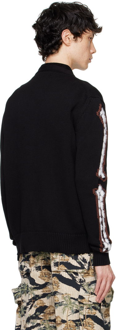 Sweater AMIRI AMIRI Leopard Bones Cardigan Svart | AMKNCD1035, 2