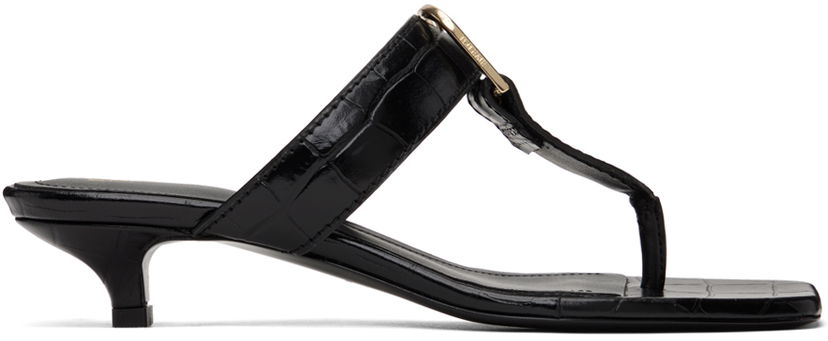 Tillbehör TOTEME TOTEME 'The Belted Croco' Heeled Sandals Svart | 242-WAS2043-LE0023