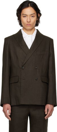 Bode Linen Double-Breasted Blazer
