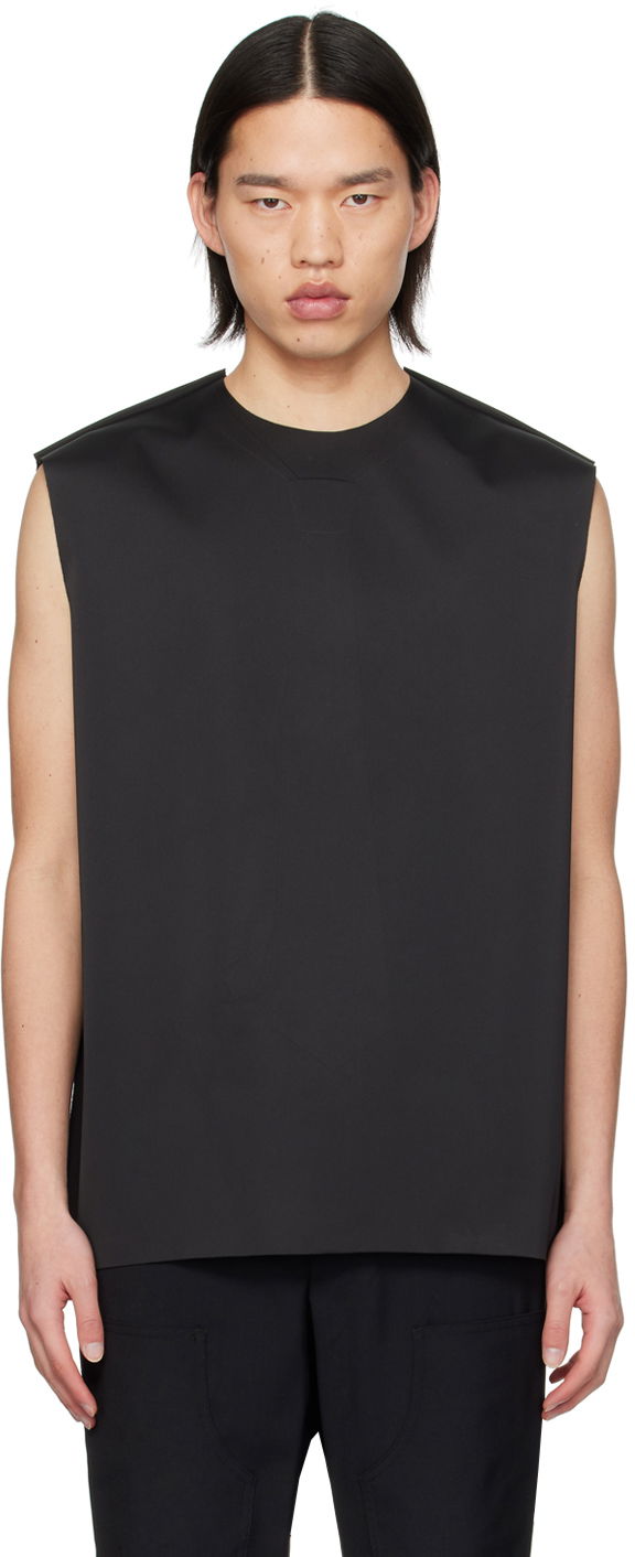 Linne We11done We11done Tie Embossed Tank Top Svart | WD-BL1-24-125-M-BK