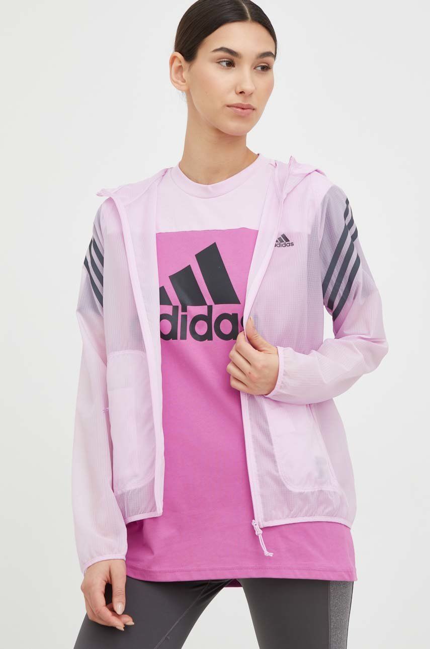 Vindjacka adidas Performance Run Icons Performance Jacket Rosa | HK9122, 0