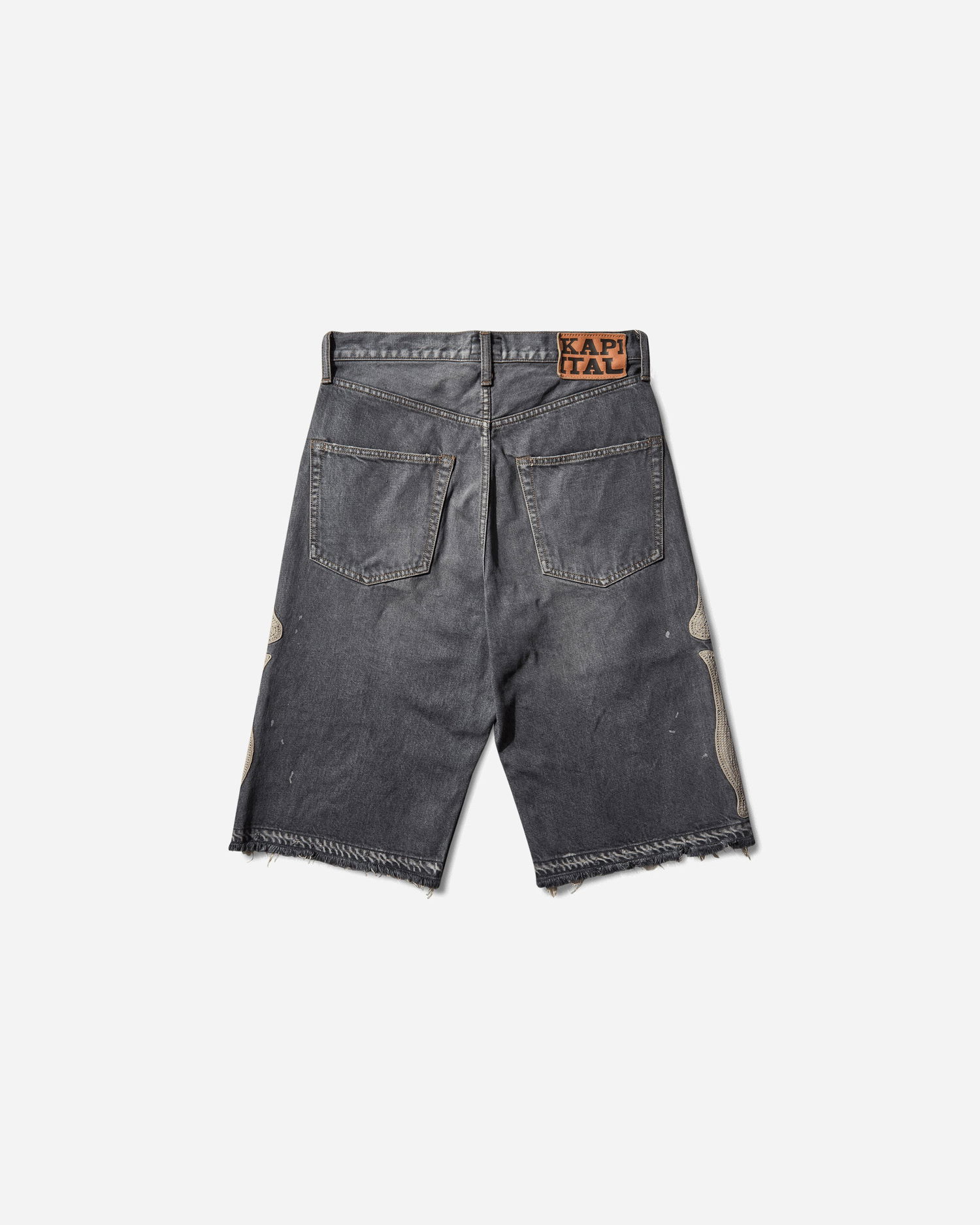 Shorts KAPITAL 14oz Denim 5P Shorts with Bone Applique Grå | EK-1449SPA PRO, 0