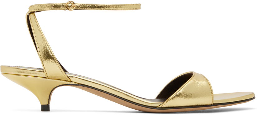 Tillbehör The Row The Row Vika Ankle Strap Kitten Heel Sandals Metallisk | F1583-M39