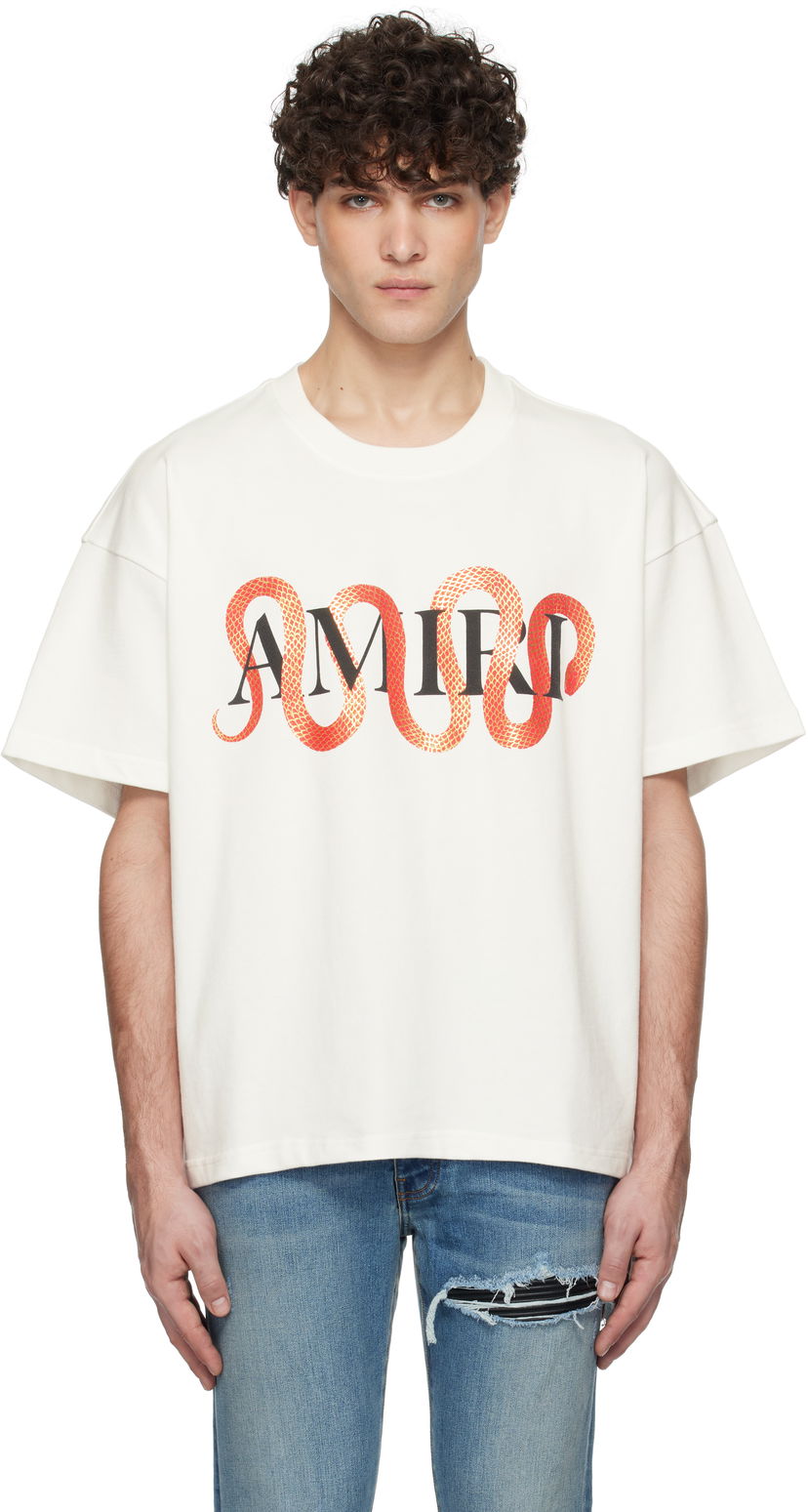T-shirt AMIRI Snake Print T-Shirt Vit | AMJYTE1155