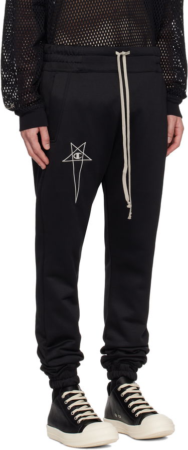 Träningsbyxor Rick Owens Rick Owens Champion Edition Joggers Sweatpants Svart | CM01E1684 CHJS SHINY SWEAT JERSE, 1