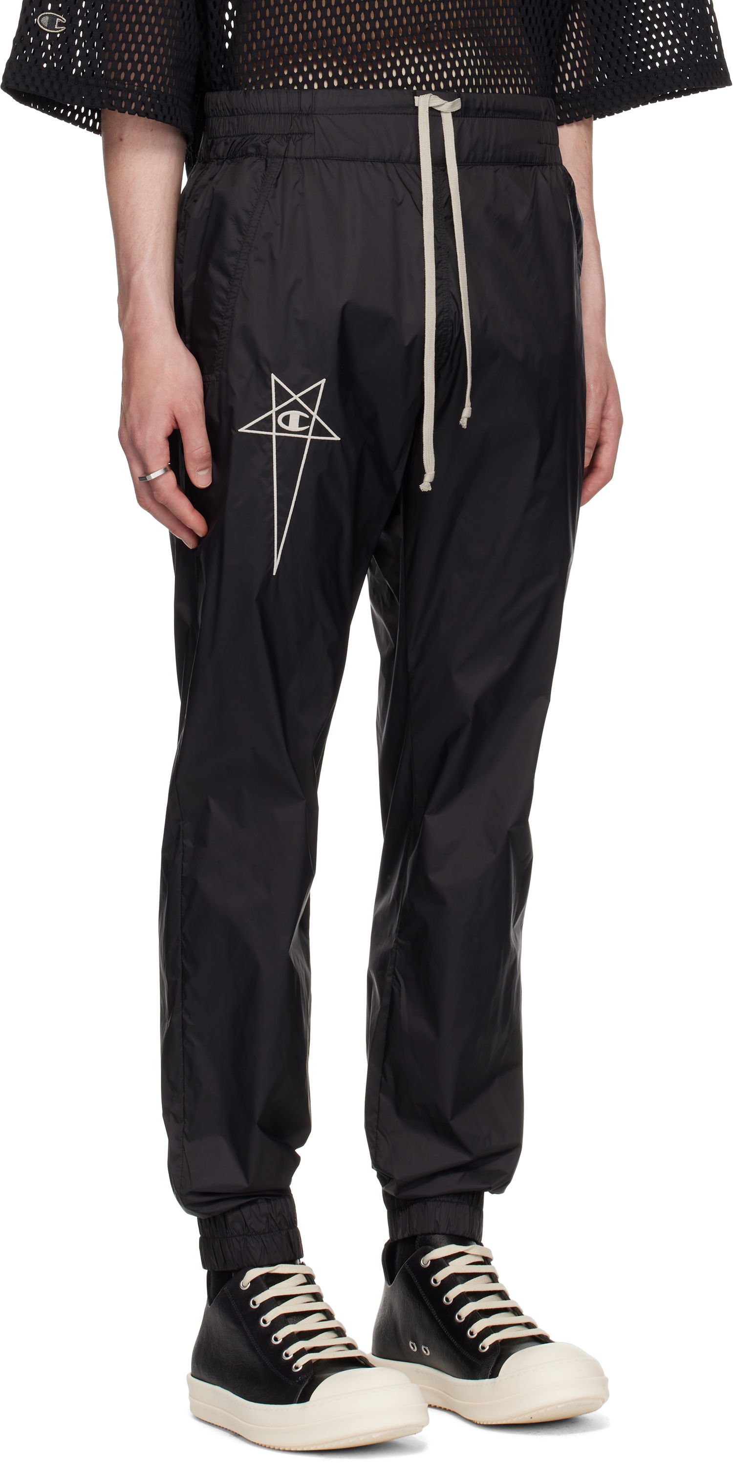 Träningsbyxor Rick Owens Rick Owens Champion Edition Joggers Sweatpants Svart | CM01E1686 CHNY NYLON, 1