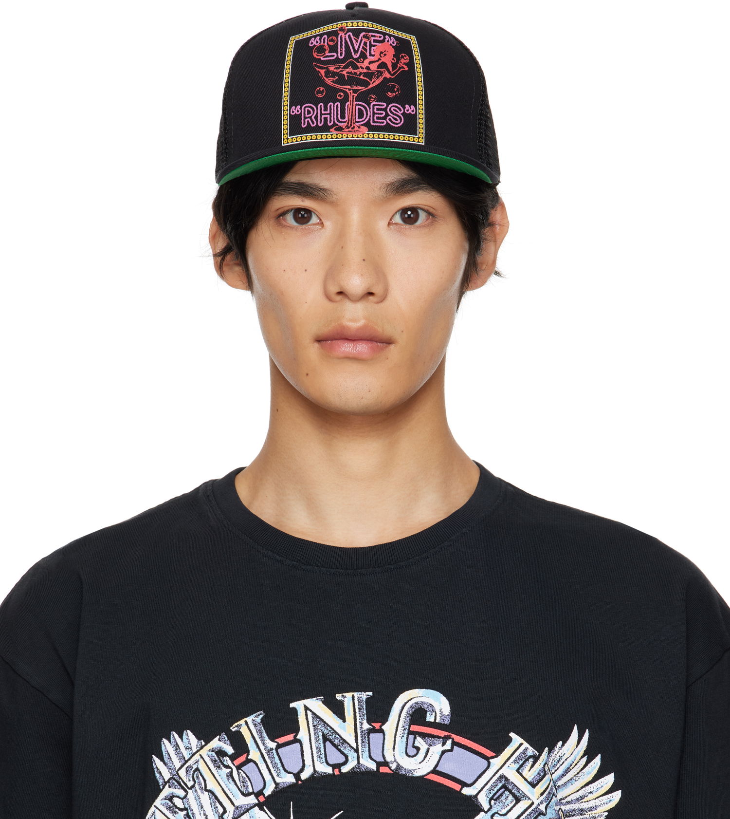 Keps Rhude Rhude 'Live Rhudes' Trucker Hat Svart | RHPF25HA01747, 0