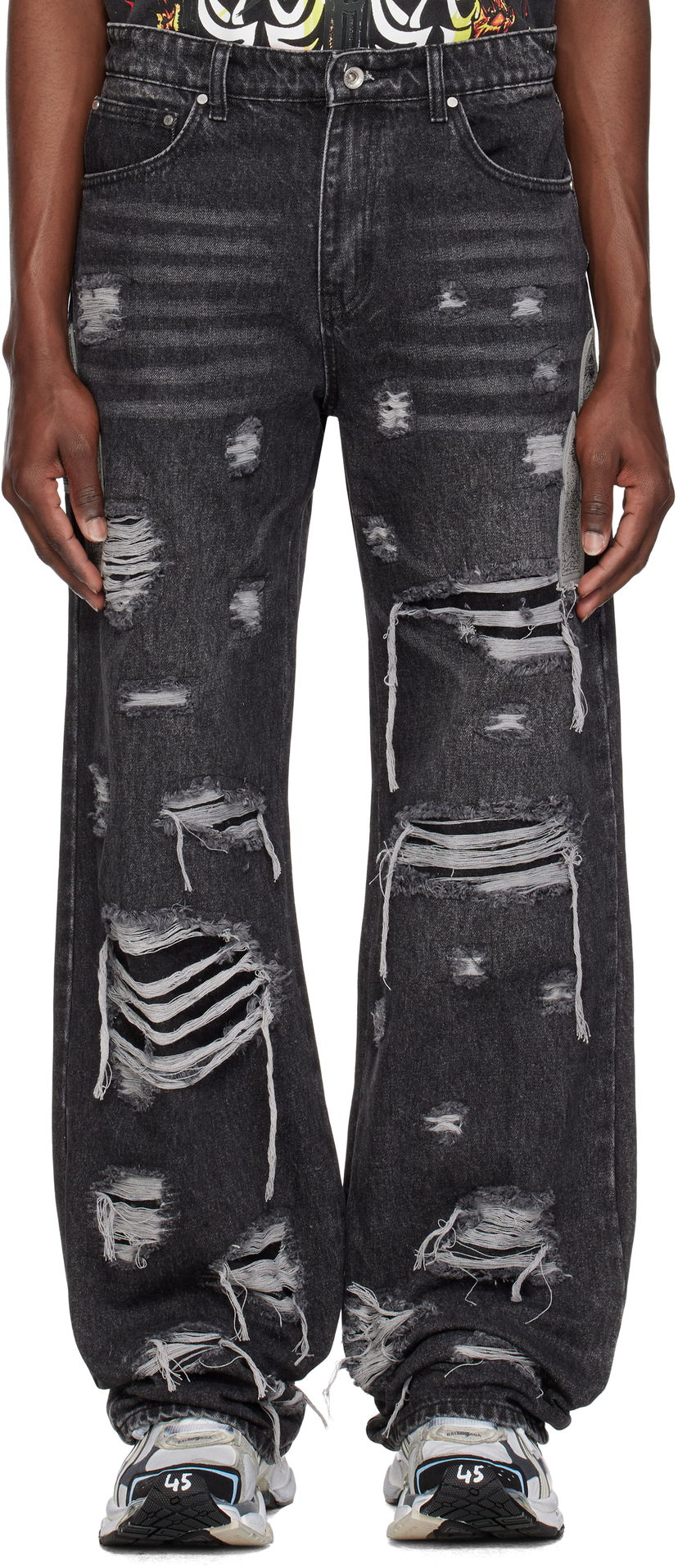 Jeans Who Decides War Who Decides War Side Patch Relaxation Jeans Svart | 1121050021SS25