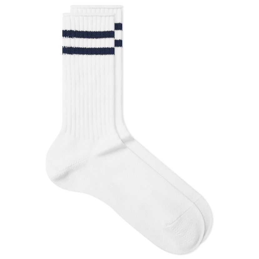 Strumpor BEAMS Beams Plus Schoolboy Socks Vit | 3843-0010-479-01