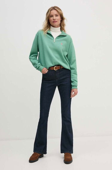 Sweatshirt Polo by Ralph Lauren Half Zip Sweatshirt Grön | 211851659, 1
