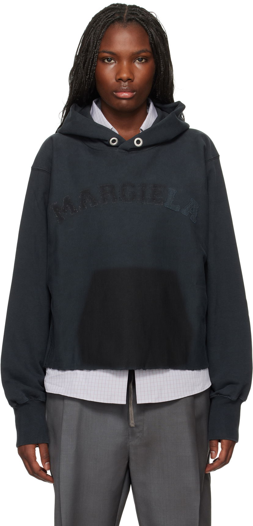 Sweatshirt Maison Margiela Cotton Logo Hoodie Svart | S51GU0133 S25520