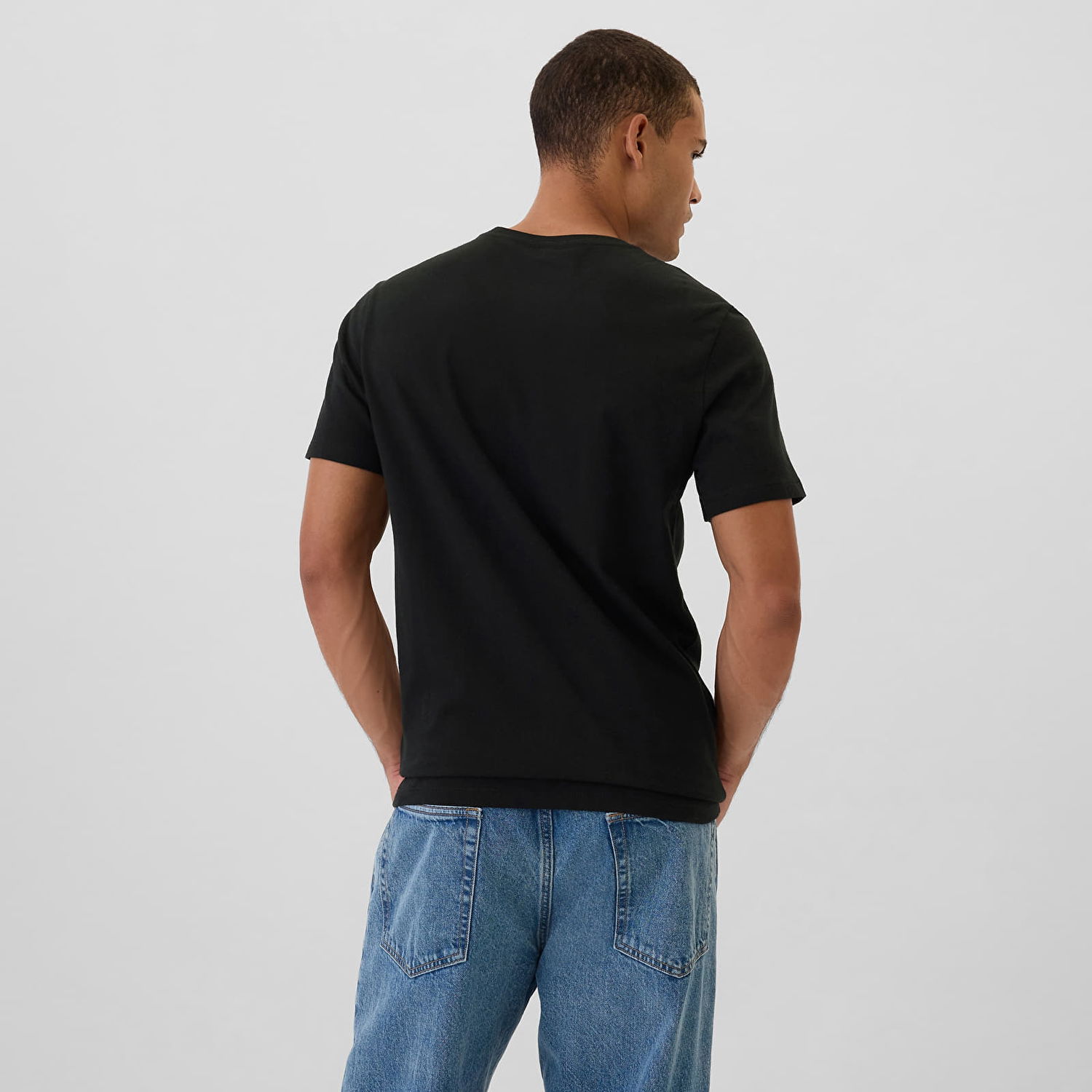T-shirt GAP T-shirt Micro Logo Crew True Black S Svart | 502022-02, 1