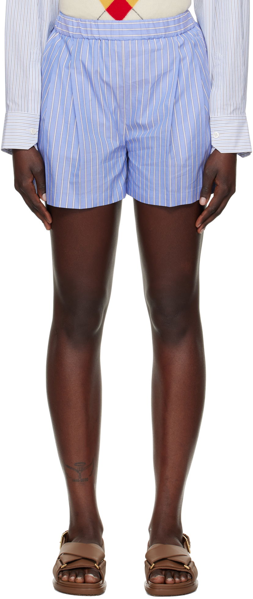 Shorts Marni Marni Striped Shorts Blå | PAMA0553S0 UTC455