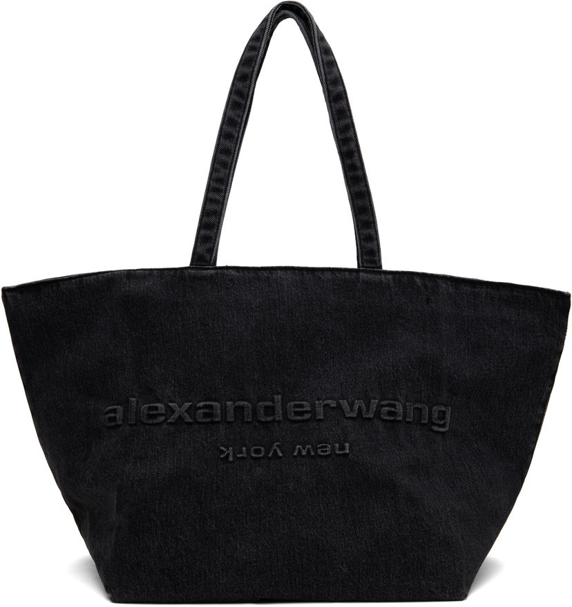 Tygpåse Alexander Wang Alexander Wang Punch Denim Tote Svart | 20125T30T
