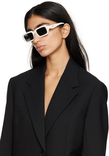 Solglasögon Prada Rectangular Sunglasses Vit | 0PR A12S 17K08Z 8056597967891, 3