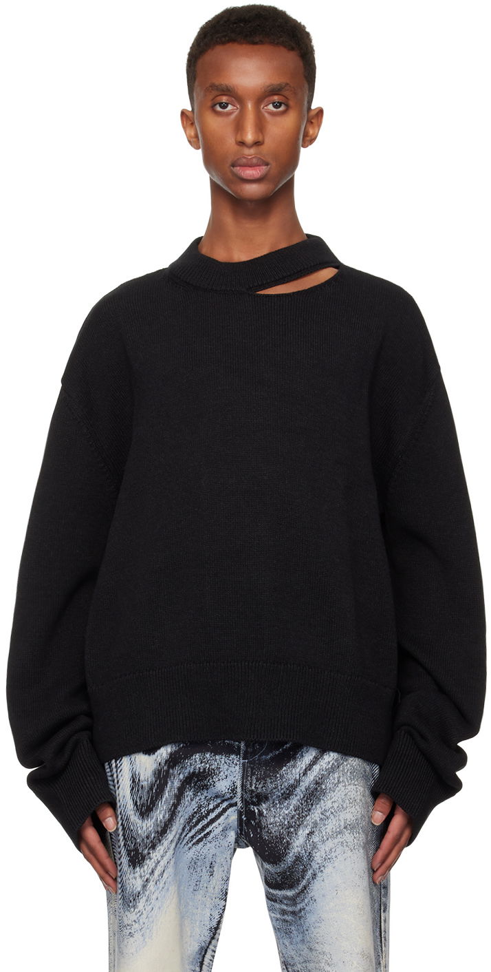 Sweater Camper Camperlab Melange Knit Sweater Svart | AU00011-002