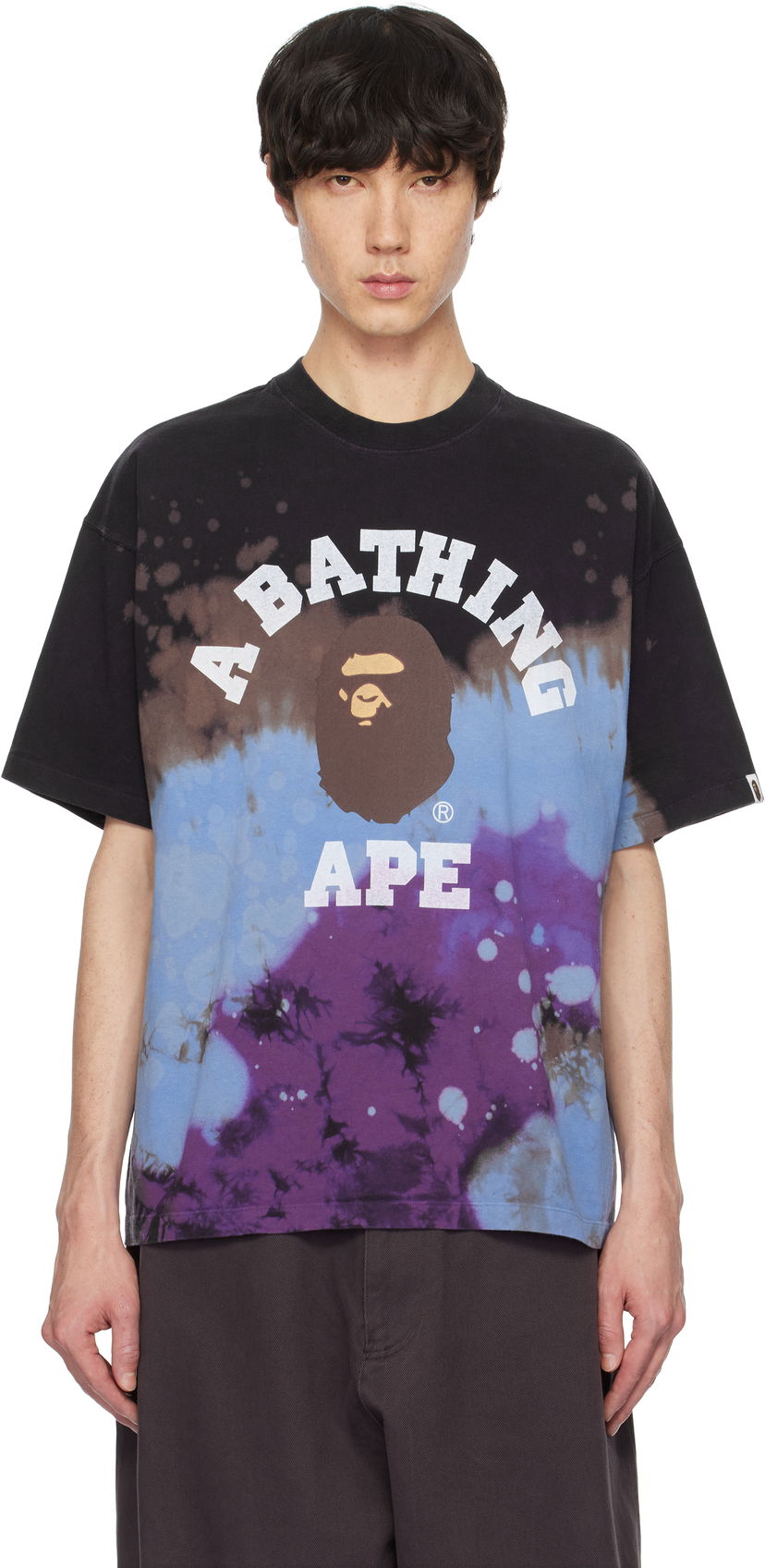 T-shirt BAPE Tie Dye College Relaxed Fit T-shirt Flerfärgad | 001CSK801003M