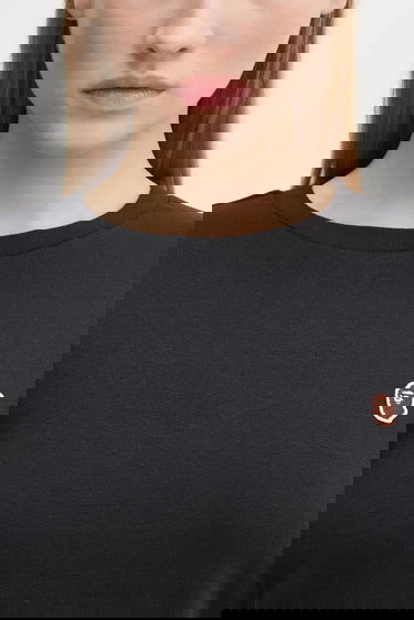 T-shirt BAPE A Bathing Ape ONE POINT MINI Cropped T-Shirt Svart | 1K80209003, 3