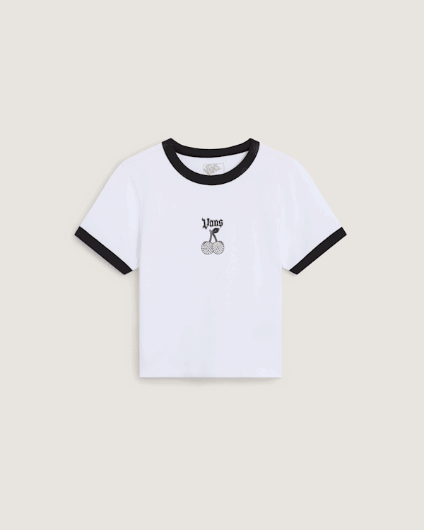 Crop top Vans Cherry Bom Ringer Tee Vit | VN000WBEWHT, 0