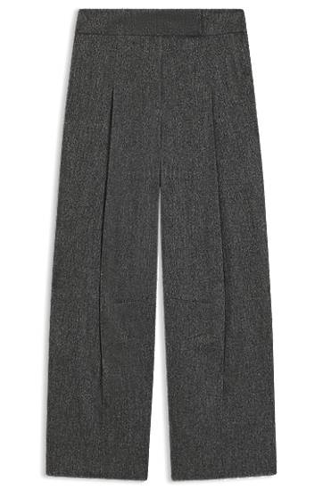 Byxor BOSS Oversized-fit Trousers with Structured Stretch Fabric Grå | 50548212, 0